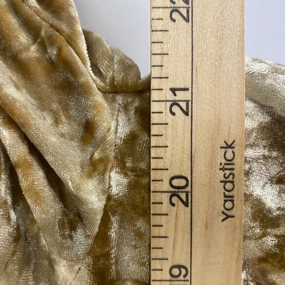 Andrée By Unit Gold Velvet Embroidered Open Cardigan Womens Size S Mustard Yello - Picture 8 of 9